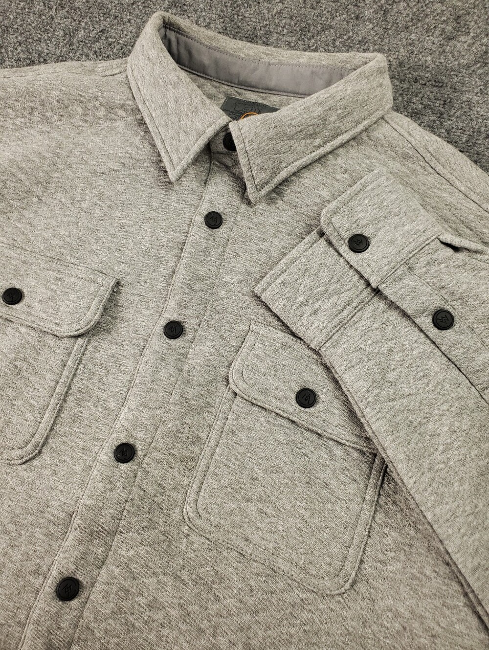 Cloudveil Jacket 2XL Gray Quilted Snap Front Shirt Shacket Flannel Button Up